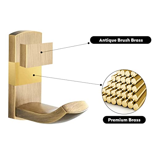 WINCASE Brass Bathroom Accessories, Bath Towel Holder Antique, Towel Bar Set Toilet Paper Holder Robe Hook Brushed Brass Wall Mounted
