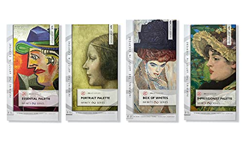 ZenART BOX of Whites Palette Professional Oil Paints - 200ml Titanium White Oil Paint, 50ml Zinc-Titanium White, 50ml Naples Yellow Hue - Set of White Oil Paints for Artists - The Infinity Series