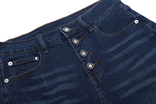 Women Maxi Pencil Jean Skirt- High Waisted A-Line Long Denim Skirts For Ladies- Blue Jean Skirt,Blue,2