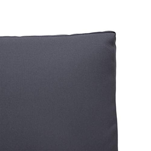 Great Deal Furniture GDFStudio Outdoor Acacia Wood Loveseat with Cushions, Gray and Dark Gray