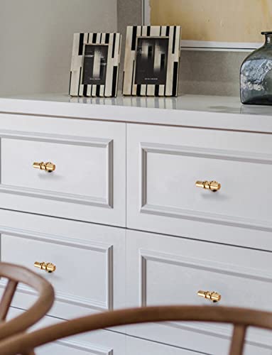 Susenya T Shaped Shower Door Knob, T Knobs for Cabinets,Single Hole T Bar Cabinet Pulls,1.97" Length,with Screws,Aluminum Alloy,Gold,2Pcs