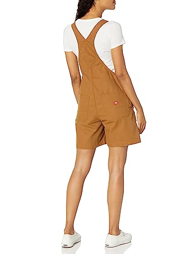 Dickies Women's Bib Shortalls, 7", RINSED BROWN DUCK, XS