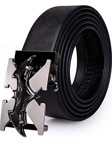 Dubulle Belt for Men Ratchet Buckle Automatic Designer Leather Belt Fashion Adjustable Sliding Removable Dress Casual