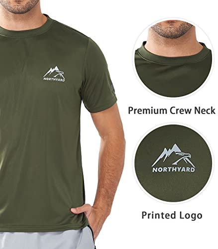 NORTHYARD Men's UPF 50+ Sun Protection Shirts Swim SPF UV Quick Dry Short Sleeve T-Shirts for Athletic Fishing Rash Guard Coral Heather S