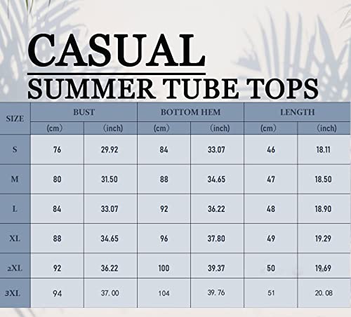 CHICGAL Summer Tube Top Pleated Tanks Strapless Tunics for Women Sleeveless Stripe Printed Shirts(Muticolor Stripe,M)