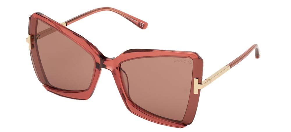 Tom Ford GIA FT 0766 TRANSPARENT RED/PINK LIGHT BROWN 63/19/135 women Sunglasses