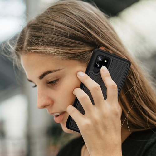 BNIUT for Samsung Galaxy A42 5G Case: Dual Layer Protective Heavy Duty Cell Phone Cover Shockproof Rugged with Non Slip Textured Back - Military Protection Bumper Tough - 6.6inch (Matte Black)