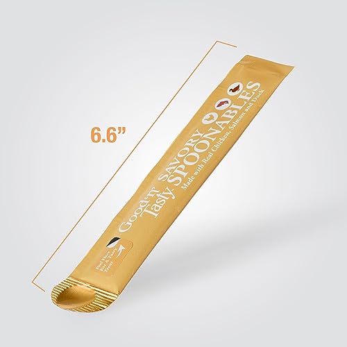 Good ‘n’ Tasty Savory Spoonables with Real Chicken, Salmon & Duck, 6 Count Tube, Triple Flavor Squeezable Lickable Wet Treats for Cats with Built-in Spoon for Less Mess
