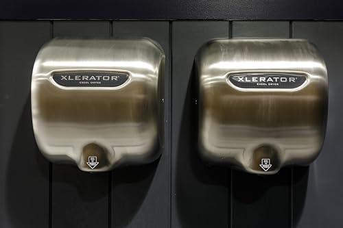 XLERATOR XL-SBX Automatic High Speed Hand Dryer with Brushed Stainless Steel Cover and 1.1 Noise Reduction Nozzle, 5.5 A, 277 V