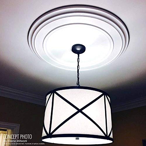 Ekena Millwork CM18ATRBC Attica Ceiling Medallion, 18"OD x 4"ID x 5/8"P (Fits Canopies up to 5"), Hand-Painted Root Beer Crackle