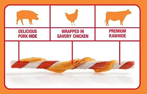 Good 'N' Fun Triple Flavor Twist Rawhide Treats For Dogs, 35 count