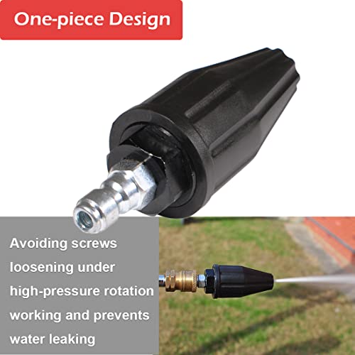YAMATIC Pressure Washer Turbo Nozzle Tips, 360° Rotating Turbo with 5 Spray Nozzles, 3000 PSI 4.0GPM with 1/4" Quick Connector Compatible with Ryobi, Greenworks, Craftsman, Troybilt, Simpson