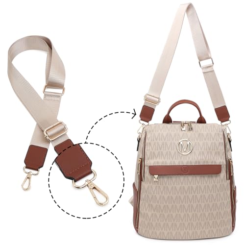 MKP Women Fashion Backpack Purse PU Leather Convertible Medium Ladies Rucksack Travel Shoulder Bags Handbag and Purse 2Pcs