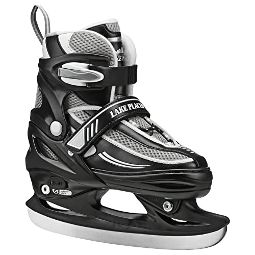 Lake Placid Summit Girl's Adjustable Ice Skate Black/Pink Small (10J – 13)