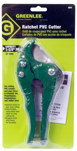 Greenlee 864 Pipe Cutter, Up to 1-1/4" Cut Cap. Green, Small