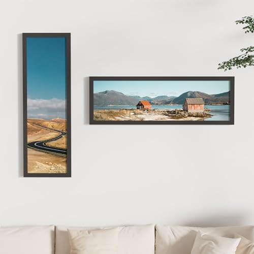 Vittanly Picture Frame, 24x36 inches, Black, Set of 3, Plexiglass, Wall Gallery Frame for Artwork, Vertical or Horizontal Display