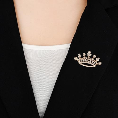 GBAHFY Crystal Rhinestone Princess Queen Crown Brooch Pin Crown Brooches for Women Crown Tiara for Wedding Party Banquet Birthday (G Silver)