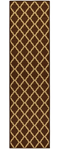 Machine Washable Moroccan Trellis Design Non-Slip Rubberback 2x5 Traditional Indoor Runner Rug for Hallway, Kitchen, Bedroom, Entryway, 20" x 59", Yellow