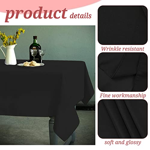 YMHPRIDE 6 Pack Round Tablecloth 90 Inch Black Table Cloths Polyester Round Table Cloth,Black Tableclothes Round Washable Fabric Table Covers for Wedding,Party,Dining,Banquet