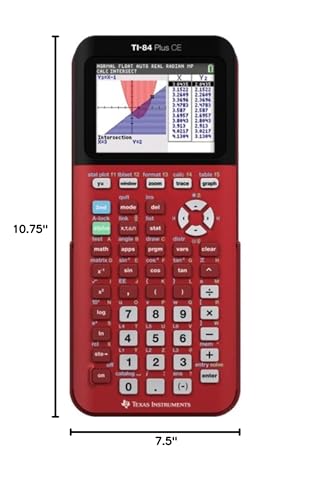 Texas Instruments TI-84 Plus CE Color Graphing Calculator, Radical Red Small