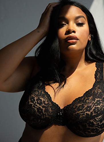 Smart & Sexy Women's Signature Lace Unlined Underwire Bra, Available in Single and 2 Packs, Mint Chip, 46DDD