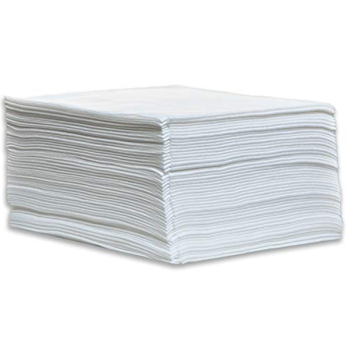 DAVELEN Essential Disposable Hair Towel for Women, 100 Pack 32 inch X 16 inch, Super Absorbent Quick Dry Hair for Drying Curly, Long & Thick Hair (White) (100)