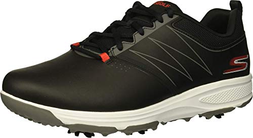 Skechers Go Golf mens Torque Waterproof Golf Shoe, Black/Red, 12.5 US