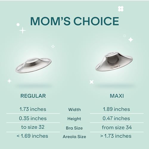 Koala Babycare The Original Silver Nursing Cups - Nipple Shields for Nursing Newborn -Breastfeeding Essentials - Protect and Soothe - Tri-Laminate Silver - Standard Size