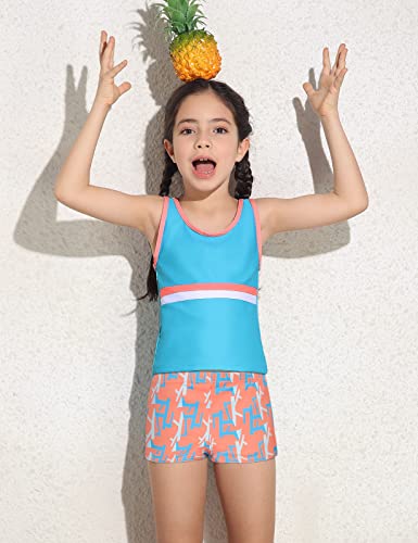 Cadocado Toddler Girl 2 Piece Swimsuits Set Girls Bathing Suits Littles Girls Swimwear Girls Swim Suit for Swimming,Blue,3-4Year