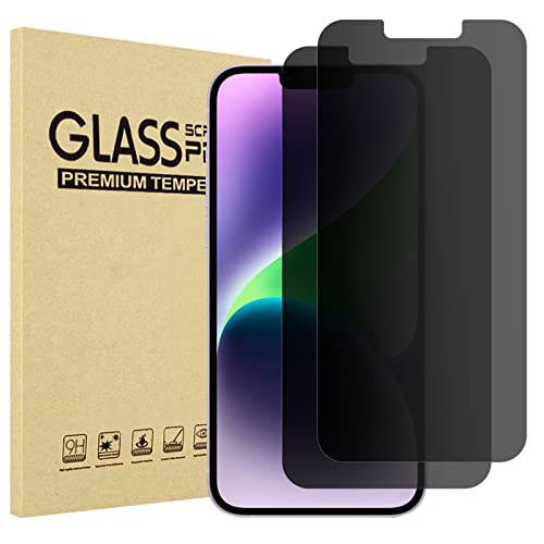 ProCase 2 Pack Privacy Screen Protector for 6.7 Inch iPhone 14 Plus/iPhone 13 Pro Max, 9H Anti Spy Dark Tempered Glass Screen Film Guard for iPhone 14 Plus 2022/ iPhone 13 Pro Max 2021, Case Friendly