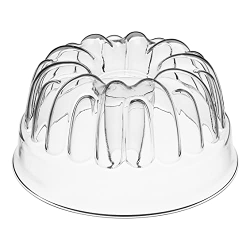 SIMAX Clear Glass Fluted Bundt Pan, Heat, Cold, and Shock Proof, Holds 1.4 Quarts (5.4 Cups), Made in Europe, Great for Small Ring Cakes, Puddings, Desserts, Monkey Bread, and More, Dishwasher Safe