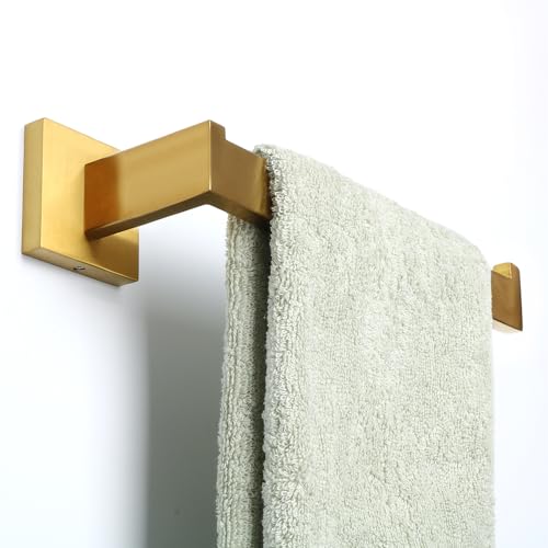 Alise Hand Towel Holder Towel Ring for Bathroom Lavatory,Black Towel Bar Square Towel Hanger Wall Mount SUS304 Stainless Steel Towel Rack,GYT7010-G Brushed Gold