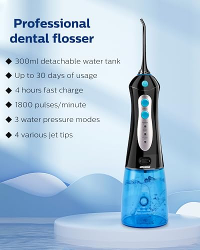 Travel Water Flosser Cordless for Teeth: Adults Dental Oral Irrigator for Braces Portable Flossers Cleaning Picks