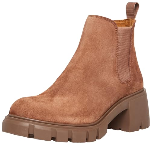 Steve Madden Women's Howler Ankle Boot, Fur Tan Suede, 8.5 W US
