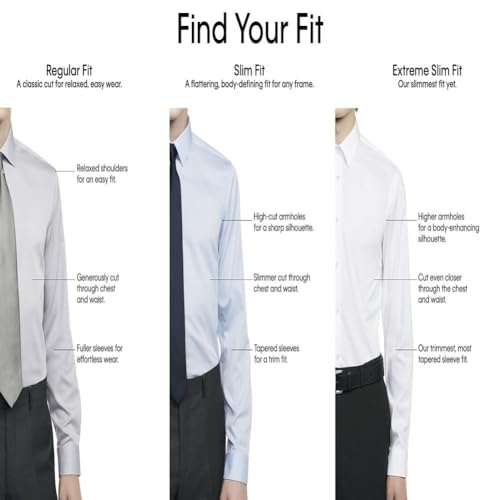 Calvin Klein Men's Dress Shirt Non Iron Stretch Slim Fit Check