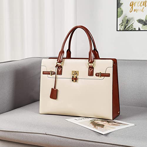BOSTANTEN Briefcase for Women Laptop Bag for Women Leather Handbags 15.6 Inch Computer Bag Designer Work Purses Stylish Tote Bag