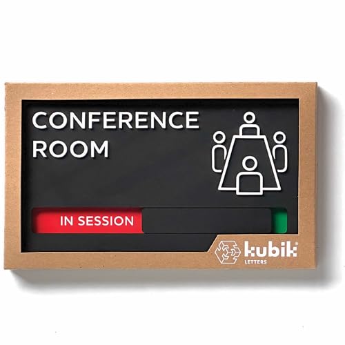 Kubik Letters Premium Conference Room Sign - Do Not Disturb Sign - Meeting in Progress Door Sign - Office Sign - Sign Out - Office Door Sign - Door Signs for Office - Occupied Sign - Do Not Disturb Door Sign