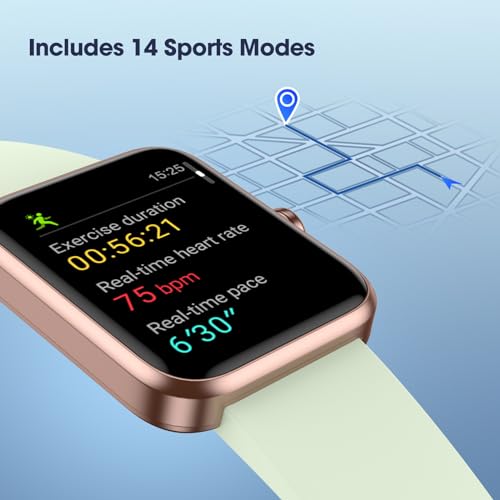 LIVIKEY Smart Watch, Fitness Tracker with Heart Rate Monitor, Blood Oxygen, Sleep Tracking, 41mm Smartwatch 5ATM Waterproof with Pedometer for Women Men Compatible with Android iPhone iOS