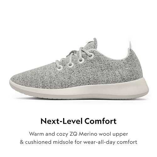 Allbirds Men’s Wool Runners Everyday Sneakers, Machine Washable Shoe Made with Natural Materials - Natural Black (Black Sole) - 8 Medium