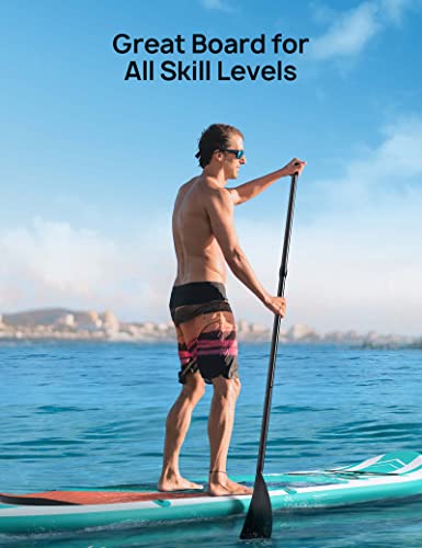EVAJOY Inflatable Stand Up Paddle Board 11'×32"×6" Around with iSUP Accessories & Waterproof Bag, Portable Hand Pump for Racing Touring Fishing , Safety Leash, Main Fin