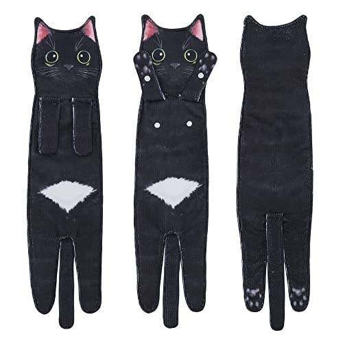 Cat Hand Towels for Kitchen Bathroom - Cute Cat Decor Gadgets - Hanging Soft Absorbent Hand Face Towel - Funny Unique Christmas Birthday for All Women Mom Cat Lovers - Orange