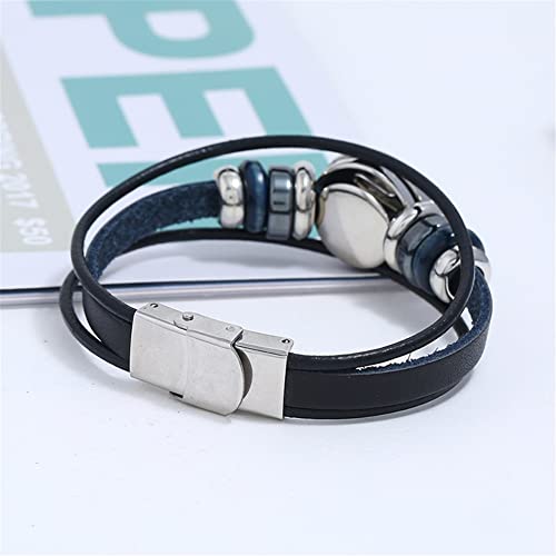 Constellation Zodiac Capricorn Bracelet Handmade Woven Multilayer Zodiac Sign Leather Wrap Bracelet Wristband for Women Men Jewelry Gift 2Pcs Set