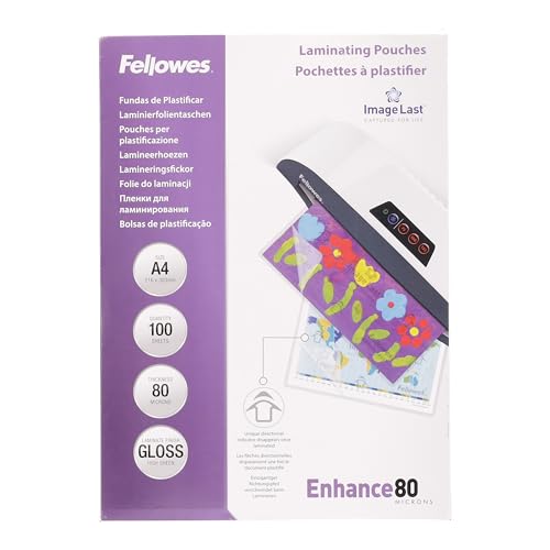 Fellowes ImageLast A4 80 Micron Laminating Pouch - (Pack of 25), Transparent