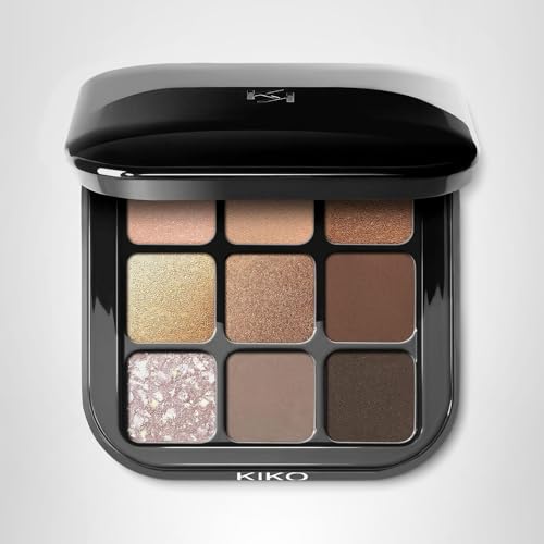 KIKO Milano Glamour Multi Finish Eyeshadow Palette 01 | Palette With 9 Eyeshadows In Different Finishes