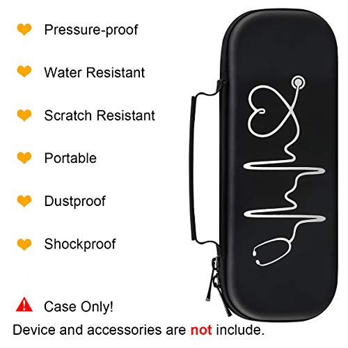 BOVKE Travel Stethoscope Case for 3M Littmann Classic III, Lightweight II S.E, MDF Acoustica Lightweight Stethoscopes, Mesh Pocket for Pen Lights, Medical Scissors, Nurse Accessories for Work, Black