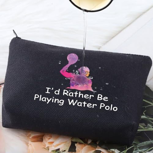 G2TUP Water Polo Player Coach Gifts Water Polo Cosmetic Bag I'd Rather Be Playing Water Polo Player Fan Team Gift (Water Polo black)