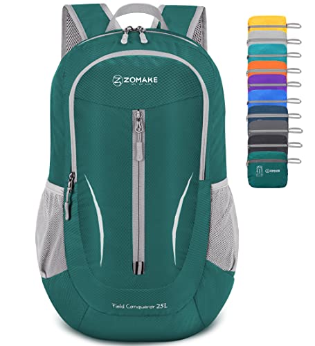 ZOMAKE Ultra Lightweight Packable Backpack 25L - Foldable Hiking Backpacks Water Resistant Small Folding Daypack for Travel(Black)