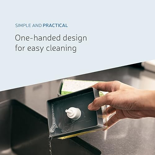 Countertop Liquid Dish Soap Dispenser with Sponge Holder + 2 x Refill Liquid Dish Soap Bundle