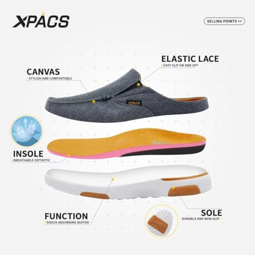XPACS Mens Best Recovery Casual Shoes for Outdoor Hanging Out, Fashionabl Orthopedic Slip-On Shoes for Foot Pain, Slip Resistant Walking Shoes with Eva Rubber Sole Khaki Size 13.5