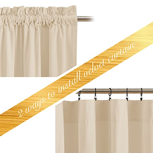 NICETOWN Room Darkening Greyish Blue Velvet Curtains, Rod Pocket Super Soft Thick Panels, Cold Resistant Drapes for Infant Room and Nursery (2 Panels, 96 inches Long)
